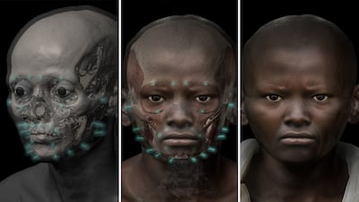 The facial reconstruction of Ta-Kr-Hb. Photo: Dr Chris Rynn