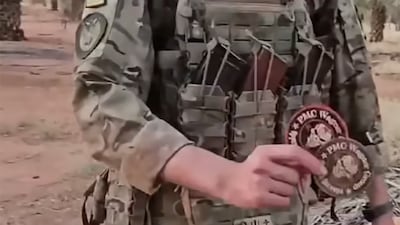 A still from the video released by the Kyiv Post, in which a mercenary states in Russian that he is from the Wagner organisation.