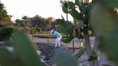 Justin Harding in a tricky spot during Round 1 of the Abu Dhabi HSBC Golf Championship on Thursday, January 16. EPA