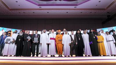 The heads of 23 non-Muslim places of worship receive official licences from the Department of Community Development. Reem Mohammed / The National