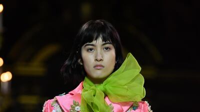 Schiaparelli's 2019 Spring-Summer Haute Couture collection fashion show in Paris, on January 21, 2019. Getty Images