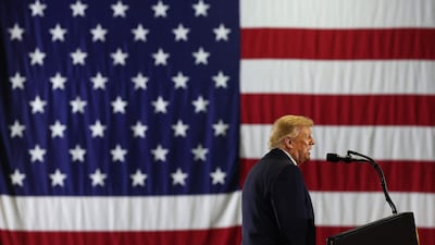 President Donald Trump speaks at a campaign rally in Oklahoma. Getty Images