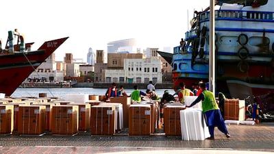 A lot of the dhow trade is re-export, which is when goods are imported to the UAE and then exported.
