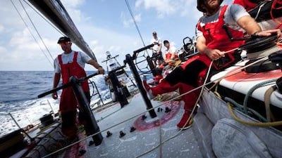 Puma Ocean Racing are currently in the lead of Leg 3, only by two nautical miles.