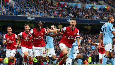 CENTRE-BACK: Laurent Koscielny was only in the team as Thomas Vermaelen, the Arsenal captain, had the flu. But he seized his chance, not only containing the potent attacking force of Manchester City but scoring as well. Alex Livesey / Getty Images