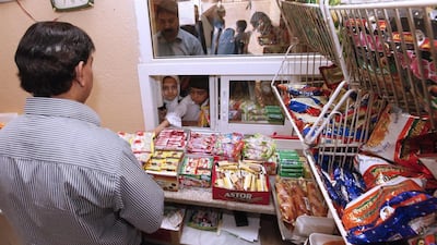 Junk foods and sweets on sale at Sheikh Rashid Al Maktoum Pakistan School. Schools are now moving away from fatty foods. Jeffrey E Biteng / The National