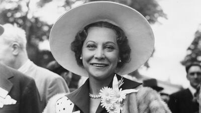 Racehorse owner Madame Suzy Volterra at Royal Ascot on June 17, 1952. Getty Images