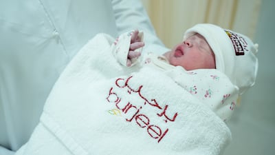 Emirati couple Abdulwahid Naser Hadi Al Shaikha and Seham Nasser Saleh welcomed baby girl Mariyam Abdulwahid in Abu Dhabi at At 1:06am. Photo: Burjeel Hospital