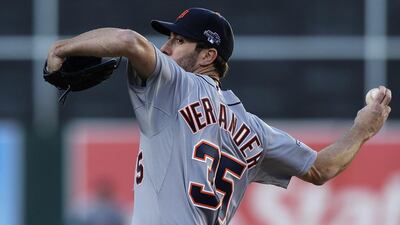 Justin Verlander rediscovered his old form just in time to pitch the Detroit Tigers past the Oakland A's and into the American League Championship Series. Thearon W. Henderson / Getty Images