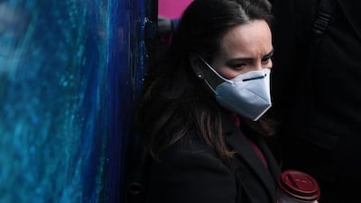 Stella Moris stands outside Westminster Magistrates Court. Getty Images
