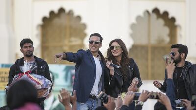 Bollywood stars Akshay Kumar and Huma Qureshi were in Dubai to promote their new film Jolly LLB 2 at the Raj Mahal Theatre at Bollywood Parks Dubai. Mona Al Marzooqi/ The National