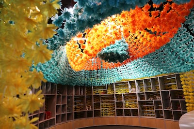 Inside the Mexican pavilion at the Expo 2020 Dubai site. Pawan Singh / The National