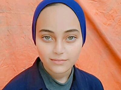 Deena Zaghout, 17, now lives with her family in a tent in Deir Al Balah. Photo: Nehaya Zaghout