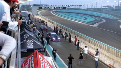Motor drift fans line up to watch the Drift Allstars battle.