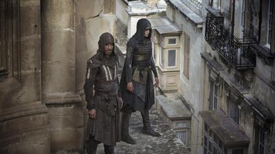 Michael Fassbender as Cal Lynch, left, and Ariane Labed as Maria in Assassin’s Creed. AP Photo
