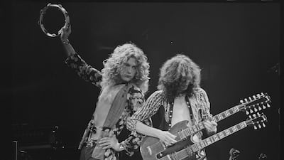 Led Zeppelin’s Robert Plant, left, and Jimmy Page tore up the rock rule book with their debut LP Getty