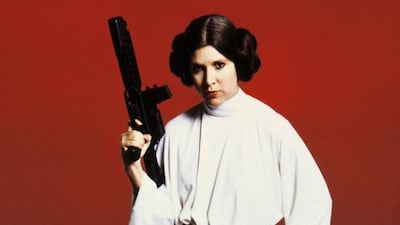 Carrie Fisher as Princess Leia in Star Wars: A New Hope. Courtesy Lucasfilm