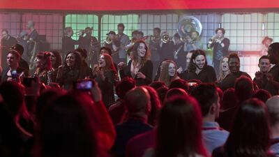 Performers at Brandcast 2016, an annual Google event that celebrates YouTube’s celebrities, executives, fans and success, in London. Randi Sokoloff for The National