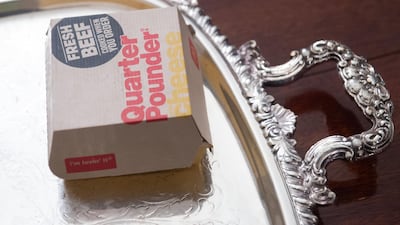 This photo shows a Quarter Pounder burger from McDonalds. Mr Trump said he paid for the feast himself AFP