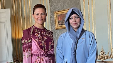Crown Princess Victoria of Sweden and Sheikha Latifa bint Mohammed. Photo: Dubai Media Office / X