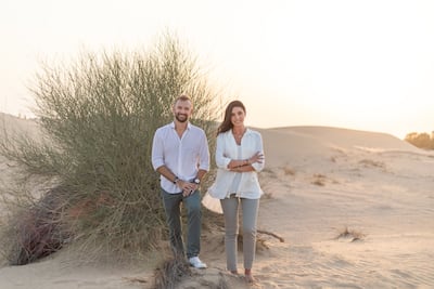 Noelle Homsy, right, co-founder of Envi Lodges, with business partner Chris Nader. Photo: Envi Lodges