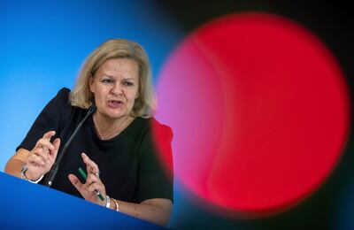 Interior Minister Nancy Faeser has notified the EU she is suspending free travel in part of the Schengen zone. AP