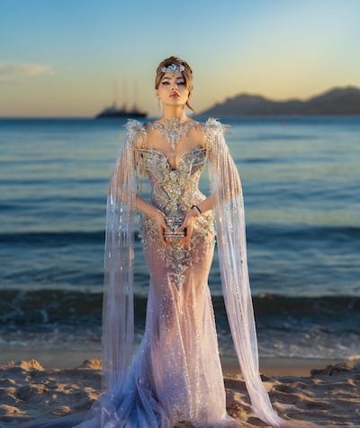Urvashi Rautela in a dramatic dress by Vietnamese label JoliPoli Couture. Urvashi Rautela / Instagram