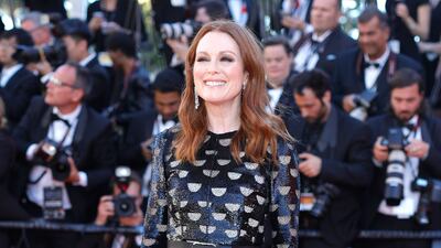 Julianne Moore, in Louis Vuitton, attends the 'Okja' screening during the 70th annual Cannes Film Festival at Palais des Festivals on May 19, 2017 in Cannes, France. Getty Images