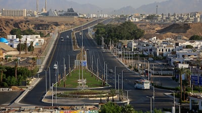 A 10-lane highway, part of the refurbishing of the city for this year’s United Nations global summit on climate change, known as COP27, in Sharm el-Sheikh, South Sinai, Egypt. AP Photo