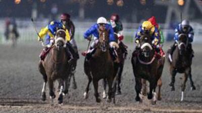 Gloria de Campeao, second from right, beat Lizard's Desire in the Dubai World Cup at Meydan Racecourse on Saturday.