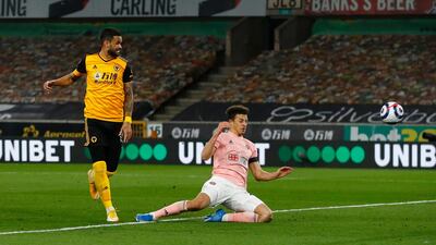 Wolverhampton Wanderers' Willian Jose scores against Sheffield United at Molineux. Reuters