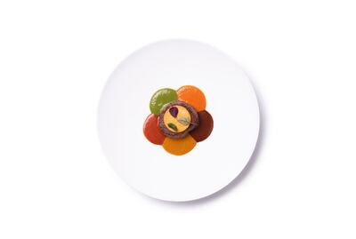 Steak curry at Tresind Studio with five different curry sauces