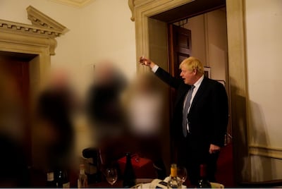 The image of UK Prime Minister Boris Johnson at a gathering in 10 Downing Street during a Covid lockdown sparked outrage. Photo: PA