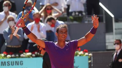 Rafael Nadal celebrates after the match. EPA