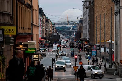 The Ericsson Globe is pictured in Sweden's capital Stockholm. The city is currently badly hit by the coronavirus crisis. AFP