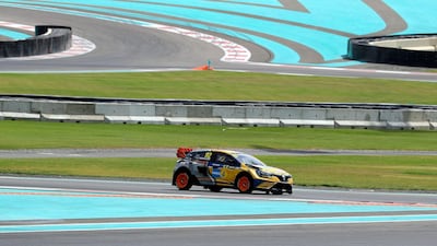 Marklund takes part in World RX Warm-up during the FIA World RallyCross Championship 2019 Abu Dhabi.