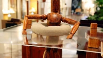 A lifebuoy being displayed at the Da Vinci Exhibition at the Burjuman Mall in Dubai.