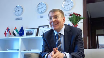 Latvia’s foreign minister Edgars Rinkevics is hoping to boost trade between the two countries. Delores Johnson / The National