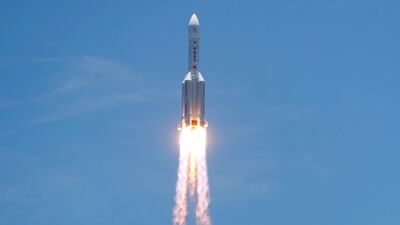 The Long March 5 Y-4 rocket, carrying an unmanned Mars probe of the Tianwen-1 mission, takes off from Wenchang Space Launch Center in Wenchang, Hainan Province, China. REUTERS