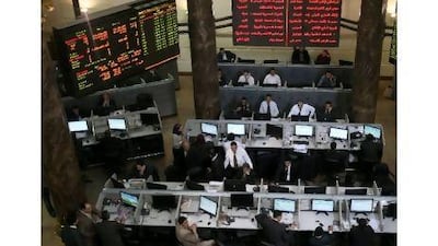 Investor confidence picked up after the trial appearance of Hosni Mubarak.