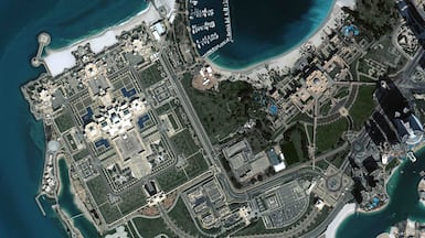 Qasr Al Watan in Abu Dhabi captured by MBZ-SAT, a high-resolution satellite built by the Mohammed bin Rashid Space Centre. Photo: MBRSC