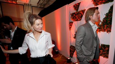 Renee Zellweger and Brad Pitt are seen at the 92nd Academy Awards Nominees Luncheon. AP