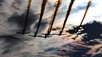 Croatia's Wings of Storm airforce aerobatic team take part in a military parade to mark the 30th anniversary of Operation Storm, Victory and Homeland Thanksgiving Day, and Croatian Veterans Day, in Zagreb. Reuters