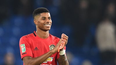 Manchester United's Marcus Rashford after the match. AFP