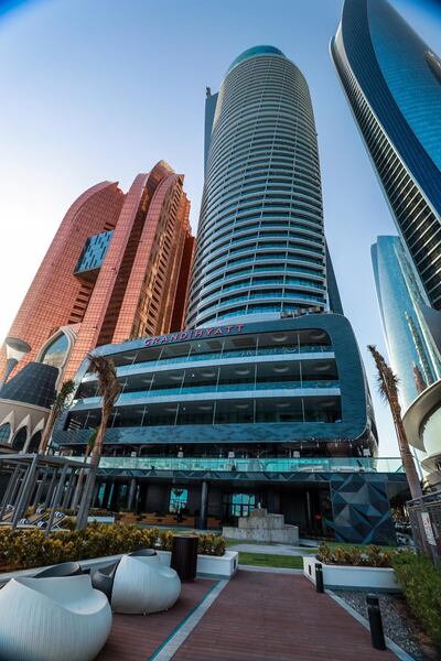 The hotel has a striking design and sits between Bab Al Qasr and Jumeirah Etihad Towers. Victor Besa / The National