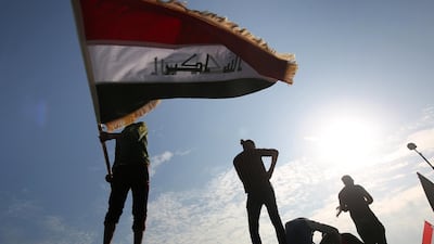 Protestors take part in anti-government demonstrations in Baghdad. AFP