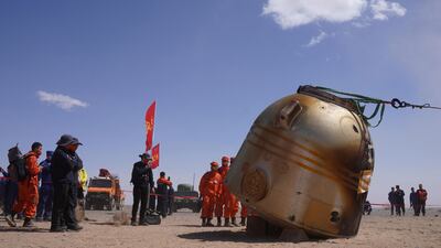 The ‘Shenzhou-13’ spacecraft returns to Earth in inner Mongolia carrying three Chinese astronauts, who spent six months on board, ending China’s longest crewed space mission. AFP