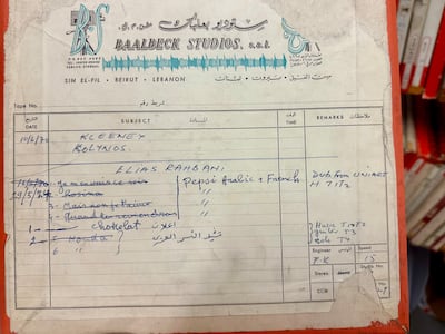 A recording from Studio Baalbeck, one of the Arab world's leading film and music production companies. Nada Maucourant Atallah / The National