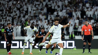 Al Nassr's Joao Felix completed his hat-trick from the penalty spot in injury time. Getty Images