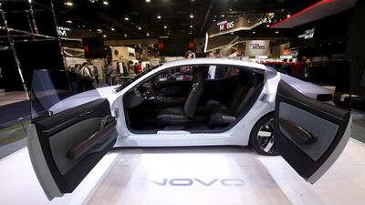 A Kia Novo concept car is displayed during the 2016 CES trade show in Las Vegas. Kian and Hyundai hope new models will boost sales this year. Steve Marcus / Reuters